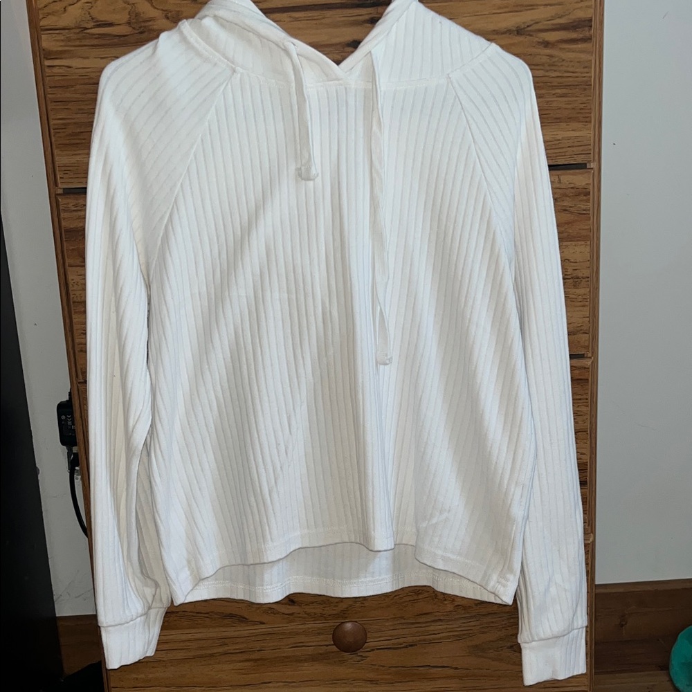 Danskin White Ribbed Women's Hoodie